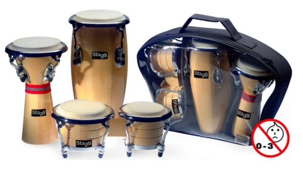 STAGG BCD-N-SET MINI PERCUSSIONI CON BORSA DA TRASPORTO Mini Latin & African Percussion Package, inc