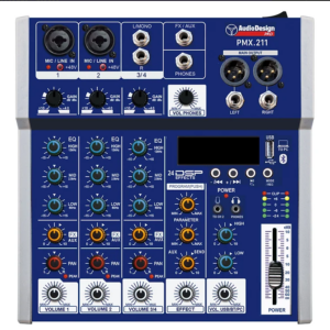 AUDIODESIGN PMX.211 MIXER ANALOGICO 2 CANALI MONO CANALI CON EFFETTI USB BLUETOOTH