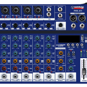 AUDIODESIGN PMX.411 TK MIXER ANALOGICO 4 CANALI MONO CON EFFETTI USB BLUETOOTH