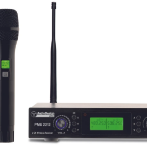 AUDIODESIGN PMU 2212 SISTEMA WIRELESS UHF RADIOMICROFONO DUE CANALI CON 2 PALMARI