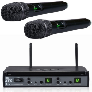 JTS E-7DU/E-7THD SISTEMA WIRELESS RADIOMICROFONO DOPPIO GELATO UHF 16 CANALI
