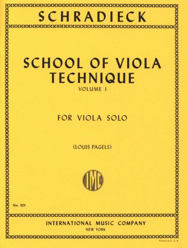 SCHRADIECK SCHOOL OF VIOLA TECNIQUE FOR VIOLA SOLO VOLUME 1  LIBRO METODO EDIZIONI INTERNETIONAL MUS