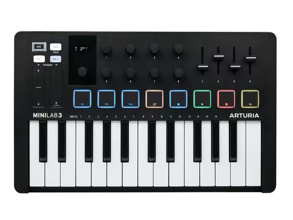ARTURIA MINILAB 3 TASTIERA CONTROLLER USB 25 TASTI MINI, 8 PAD RGB, 8 ENCODER ROTATIVI BLACK