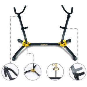 HERCULES WOODWIND STAND DS537B SUPPORTO DOPPIO PER SAX SASSOFONO DS-537-B