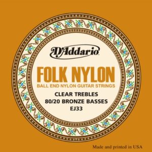 D’ADDARIO EJ33 FOLK NYLON 80/20 MUTA DI CORDE PER CHITARRA FOLK EJ-33