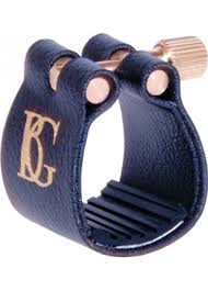 BG L14  STANDARD FASCETTA LEGATURA IN PELLE CON CAPPUCCIO COPRIBECCO COPRIBOCCHINO PER SAX SASSOFONO