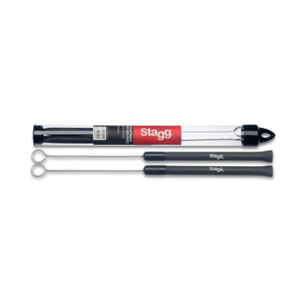 STAGG SBRU20-RM-WM SPAZZOLE IN METALLO CON IMPUGNATURA IN GOMMA/LEGNO