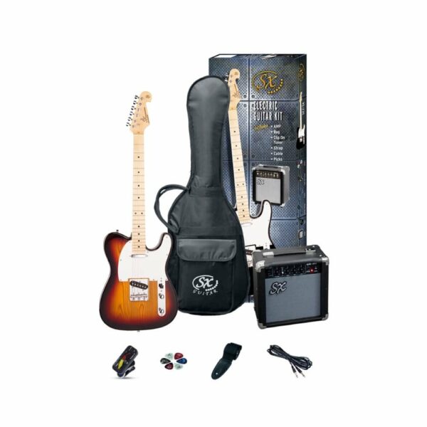 SX SE-2-SK-3TS KIT PACK CHITARRA ELETTRICA TELECASTER CON ACCESSORI SUNBURST