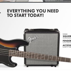SQUIER BY FENDER  PJBSB PACK BASSO ELETTRICO PRECISION BASS SERIE AFFINITY PIU AMPLIFICATORE RUMBLE