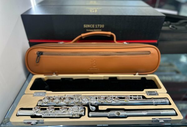 BERNHARD HAMMIG FLAUTO TRAVERSO CON TESTATA IN  ARGENTO B3278