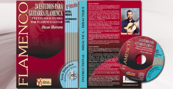 FLAMENCO OSCAR HERRERO INTERMEDIATE LEVEL LIBRO + CD 24 ESTUDIOS PARA GUITARRA FLAMENCA