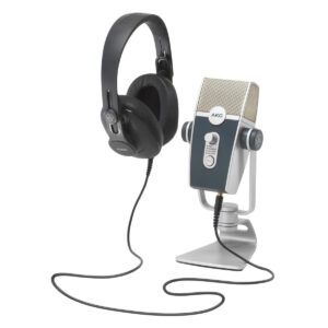 AKG PODCASTER ESSENTIALS KIT PACK PER PODCAST CON MICROFONO USB  LYRA CUFFIA K371 E SOFTWARE