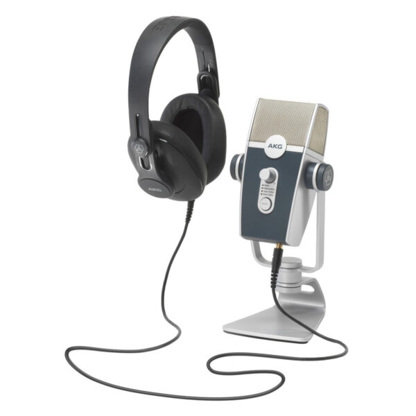 AKG PODCASTER ESSENTIALS KIT PACK PER PODCAST CON MICROFONO USB  LYRA CUFFIA K371 E SOFTWARE