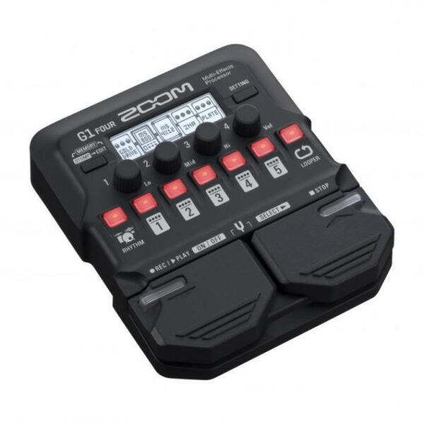 ZOOM G1 FOUR PROCESSORE DI EFFETTI PER CHITARRA CON LOOPER, PATTERN DI BATTERIA ED AMPLIFICATORI