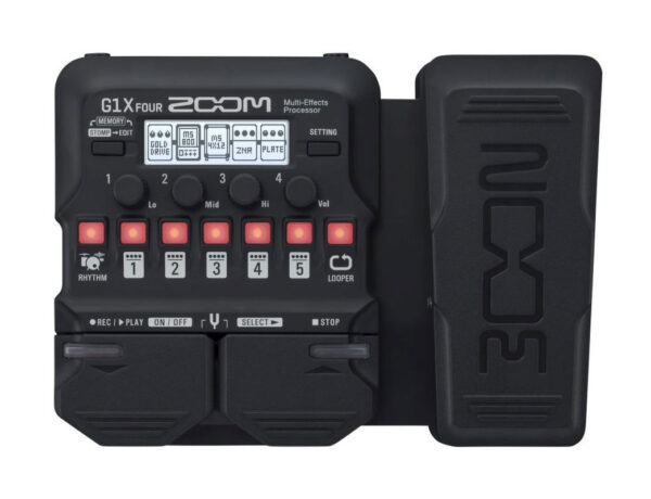 ZOOM G1X FOUR MULTIEFFETTO CON LOOPER, PATTERN DI BATTERIA, AMPLIFICATORI E PEDALE D'ESPRESSIONE