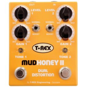 T-REX MUDHONEY II DISTORSORE 2 CANALI VINTAGE FUZZ BOOST PEDALE PER CHITARRA
