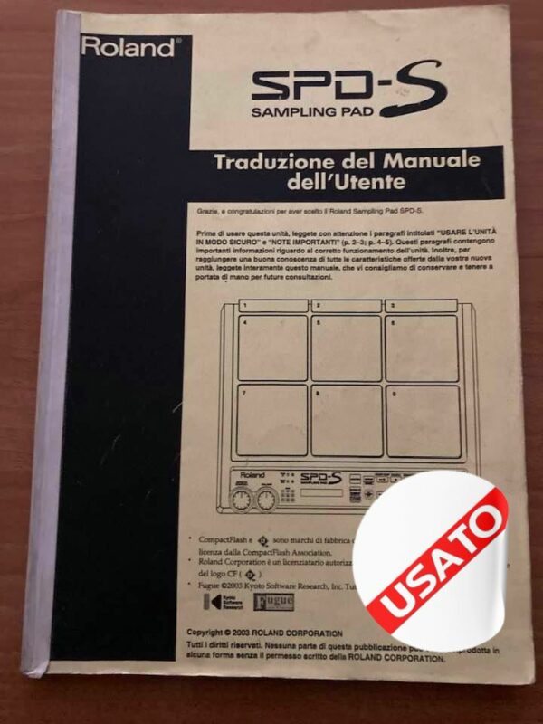 MANUALE D&apos;USO ROLAND SPD-S