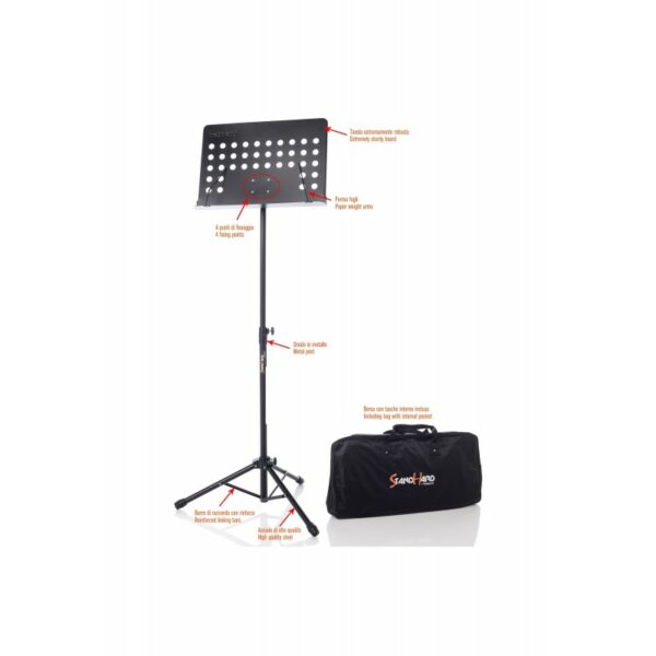 LEGGIO CON TAVOLA METALLO FORATA+BORSA BAS100 BESPECO