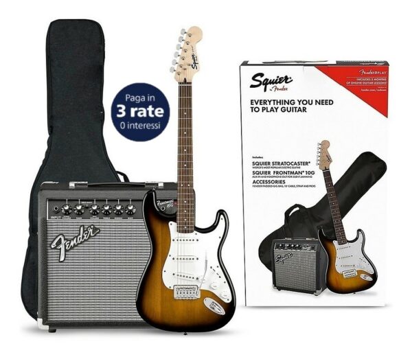 CHITARRA ELETTRICA KIT FENDERSquier Sonic Series Stratocaster Pack - Set chitarra elettrica