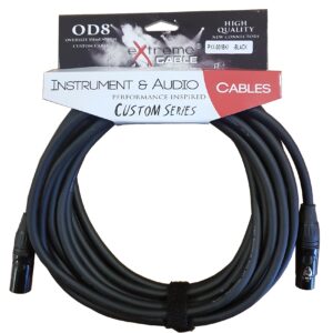 EXTREME PXX-001BK/10M-BLACK CAVO MICROFONICO BILANCIATO XLR-XLR OD8 SERIE CUSTOM PER LIVE STUDIO 10 METRI ANELLI CONNETTORI NERI