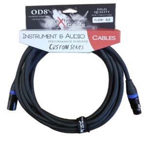 EXTREME PXX-001BK/10M-BLUE CAVO MICROFONICO BILANCIATO XLR-XLR OD8 SERIE CUSTOM PER LIVE STUDIO 10 METRI ANELLI CONNETTORI BLU