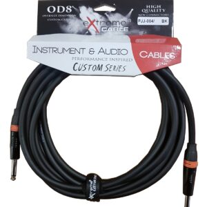 EXTREME PJJ-004/5M-BK OR CAVO AUDIO JACK PER STRUMENTI OD8 SERIE CUSTOM PER LIVE STUDIO 5 METRI ANELLI CONNETTORI ARANCIONI