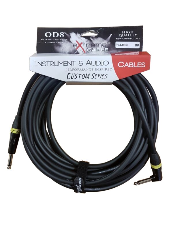 EXTREME PJJ-006/10M-BK YW CAVO AUDIO JACK PER STRUMENTI OD8 SERIE CUSTOM PER LIVE STUDIO 10 METRI ANELLI CONNETTORI GIALLI
