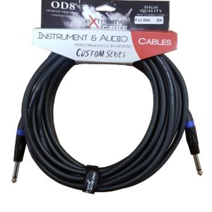 EXTREME PJJ-004/8M-BK BL CAVO AUDIO JACK PER STRUMENTI OD8 SERIE CUSTOM PER LIVE STUDIO 8 METRI ANELLI CONNETTORI BLU