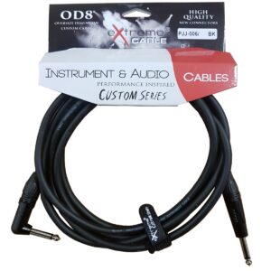 EXTREME PJJ-006/3M-BK BK CAVO AUDIO JACK PER STRUMENTI OD8 SERIE CUSTOM PER LIVE STUDIO 3 METRI ANELLI CONNETTORI NERI