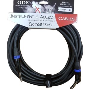 EXTREME PJJ-006/8M-BK BL CAVO AUDIO JACK PER STRUMENTI OD8 SERIE CUSTOM PER LIVE STUDIO 8 METRI ANELLI CONNETTORI BLU