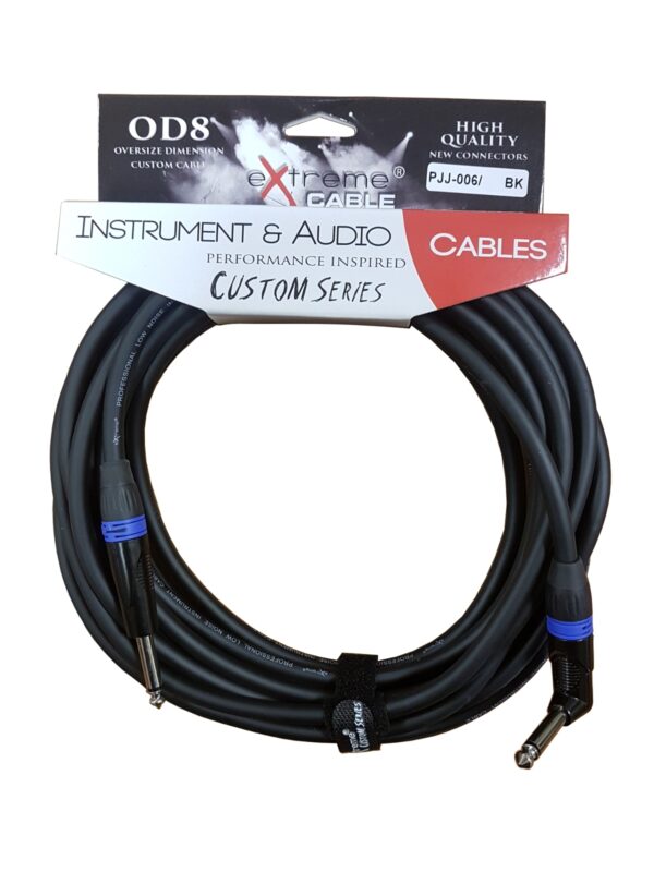 EXTREME PJJ-006/8M-BK BL CAVO AUDIO JACK PER STRUMENTI OD8 SERIE CUSTOM PER LIVE STUDIO 8 METRI ANELLI CONNETTORI BLU