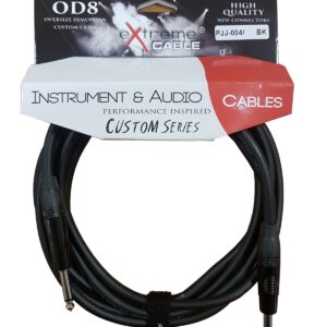 EXTREME PJJ-004/3M-BK BK CAVO AUDIO JACK PER STRUMENTI OD8 SERIE CUSTOM PER LIVE STUDIO 3 METRI ANELLI CONNETTORI NERI