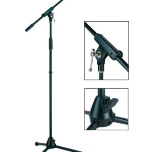 ASTA MICROFONICA mezz&apos;asta, colore nero, altezza massima 165cm