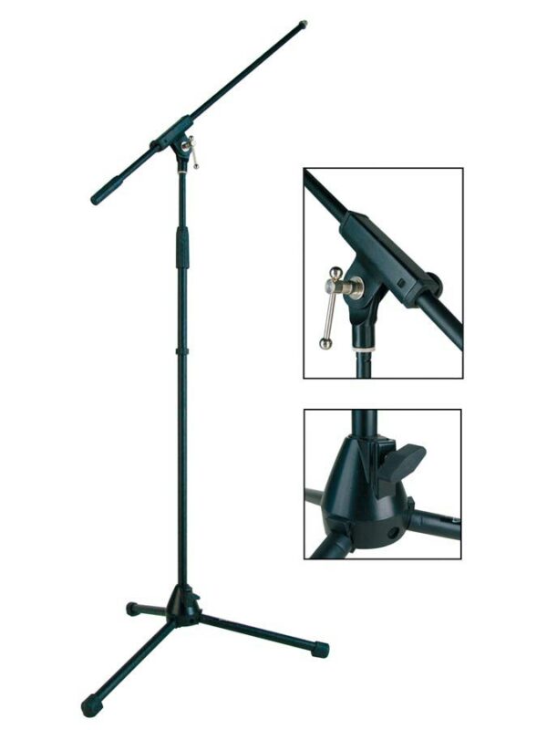 ASTA MICROFONICA mezz&apos;asta, colore nero, altezza massima 165cm