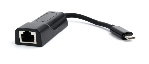 CABLEXPERT ADATTATORE LAN A RETE GIGABIT ETHERNET, MASCHIO USB-C, NERO