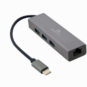 CABLEXPERT ADATTATORE LAN A RETE GIGABIT ETHERNET, MASCHIO USB-C, NERO