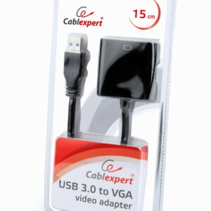 CABLEXPERT USB3 TO VGA VIDEO ADAPTER, BLACK, BLISTER