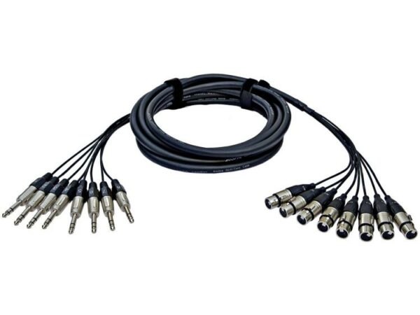 ALVA X8T8PRO2 MULTICORE 8 XLR F - 8 TRS 6.3MM 2MT CAVO BREAKOUT 8 JACK TRS M - 8 XLR F 2 METRI