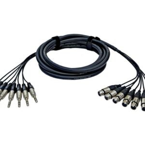 ALVA X8T8PRO5 MULTICORE 8 XLR F – 8 TRS 6.3MM 5MM CAVO BREAKOUT 8 JACK TRS M – 8 XLR F 5 METRI