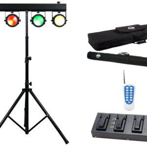 AMERICAN DJ DOTZ TPAR SYSTEM ADJ BARRA T 4 PROIETTORI WASH STROBO DMX TRI LED COB RGB + STATIVO + RADIOCOMANDO