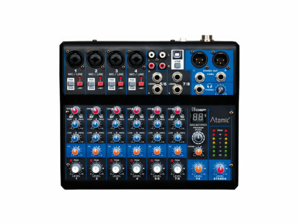 ATOMIC4DJ MIX-S 402 MIXER 4 CANALI MONO 2 STEREO 99 EFFETTI 16BIT USB PHANTOM 48V