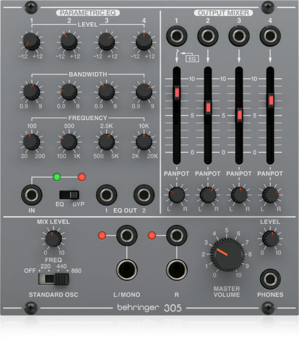 BEHRINGER 305 EQ/MIXER/OUTPUT UTILITIES MODULO EURORACK SYSTEM 100