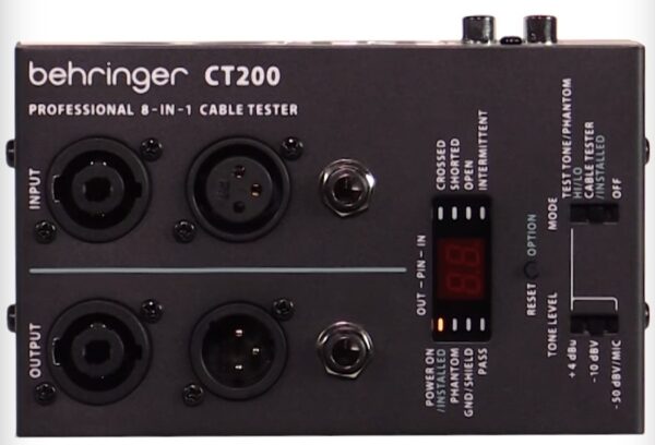 BEHRINGER CT200 CABLE TESTER PER CAVI + TEST TONE DOPPIA FREQUENZA / TESTACAVI AUDIO PROCESSORE 8 IN 1