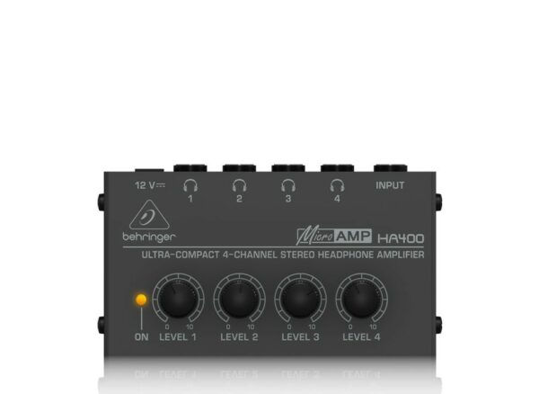 BEHRINGER HA400 BK BLACK MICROAMP AMPLIFICATORE PER CUFFIE 4 CANALI STEREO COLORE NERO