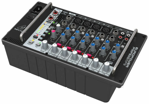 BEHRINGER PMP500MP3 EUROPORT MIXER AMPLIFICATO 8 CANALI EFFETTI FBQ 500 WATT 4 MIC XLR IN + 2 STEREO
