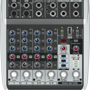 BEHRINGER QX602-MP3 XENYX MIXER 6 CANALI LETTORE MP3/USB EFFETTI VOCE KARAOKE REVERBERO/DELAY +48V