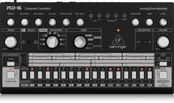BEHRINGER RD-6 BK RHYTHM DESIGNER BLACK DRUM MACHINE NERA