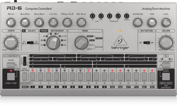 BEHRINGER RD-6 SR RHYTHM DESIGNER SILVER DRUM MACHINE ARGENTATA