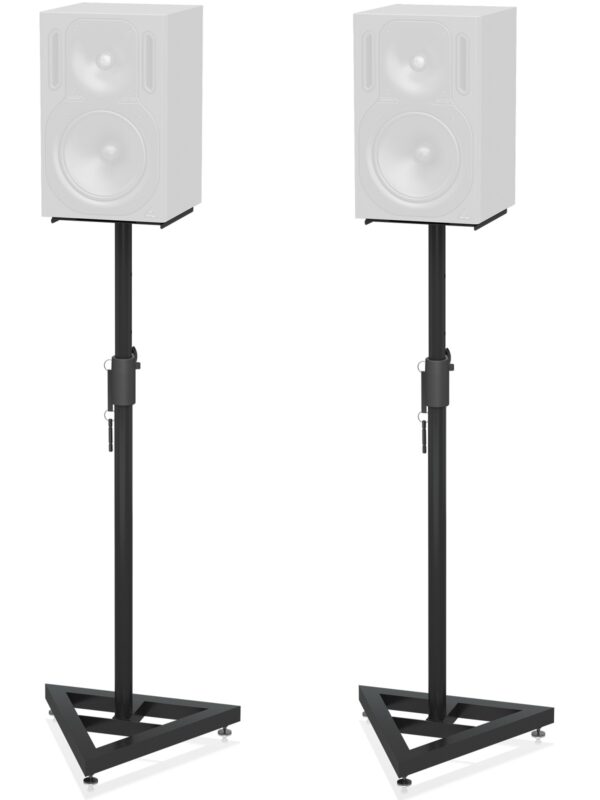 BEHRINGER SM5002 COPPIA SUPPORTI CASSE MONITOR DA STUDIO STAND REGOLABILI BASE TRIANGOLARE PIEDINI ANTIVIBRAZIONI