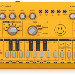 BEHRINGER TD-3 AM GIALLO SINTETIZZATORE ANALOGICO DI BASSI CON STEP SEQUENCER ARPEGGIATORE E FILTRO RISONANTE